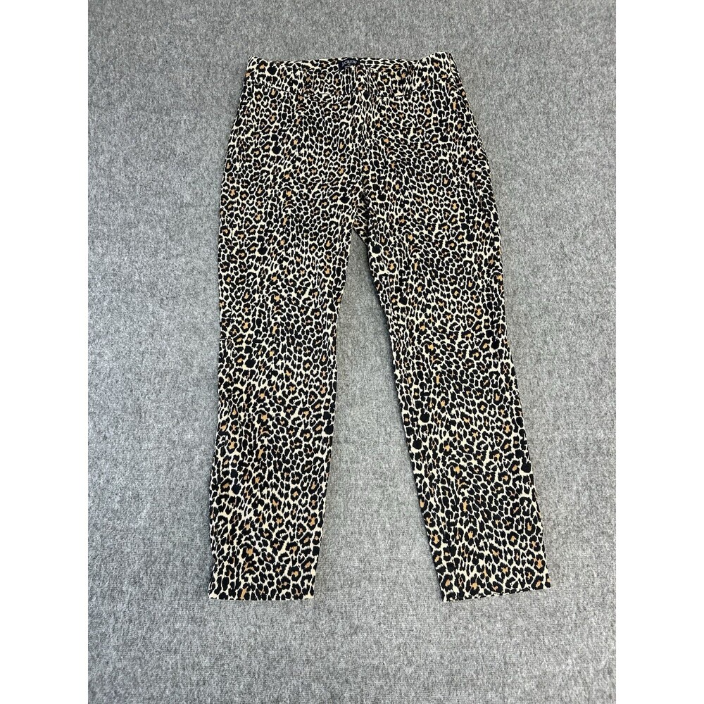 J Crew Winnie Leopard Print Side Zip Dress Skinny Ankle Pants Slacks Jeans Sz 2